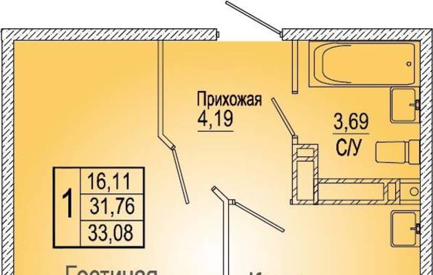 Студия, 0.00 м<sup>2</sup>, 0/25 эт.