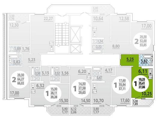 Однокомнатная квартира, 27.00 м<sup>2</sup>, 13/19 эт.