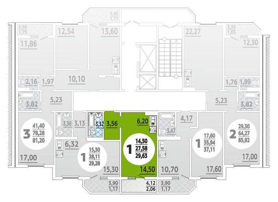 Однокомнатная квартира, 29.00 м<sup>2</sup>, 12/19 эт.