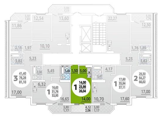 Однокомнатная квартира, 26.00 м<sup>2</sup>, 4/19 эт.