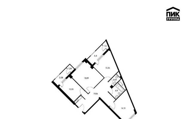 Трехкомнатная квартира, 89.00 м<sup>2</sup>, 5/18 эт.