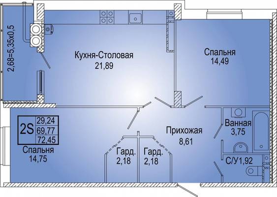 Студия, 0.00 м<sup>2</sup>, 0/25 эт.